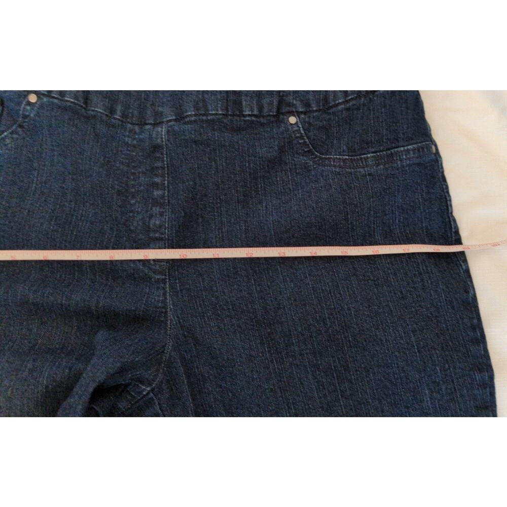 Ruby Rd Petite 14P Straight Leg Dark Wash PullOn Elastic Waist Back Pocket Jeans - Picture 8 of 10